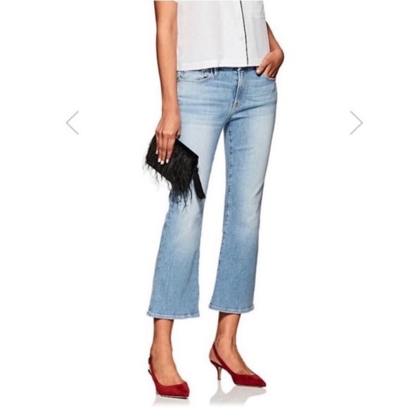 Frame Denim Le Crop Mini Boot Jean Sz 29 Adeline. Light Wash Casual Classic Chic - Picture 2 of 13